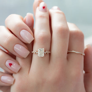 The Mia Set With A 1 Carat Radiant 14K Rose Gold Lab Diamond