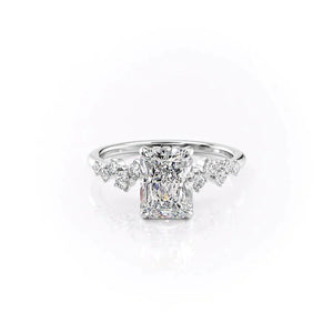 The Mia Set With A 2 Carat Radiant 18K White Gold Lab Diamond