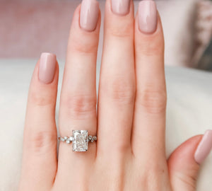 The Mia Set With A 1 Carat Radiant 18K White Gold Lab Diamond