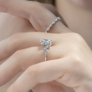 The Mia Set With A 1 Carat Radiant 18K White Gold Lab Diamond