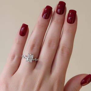 The Mia Set With A 1 Carat Radiant 18K White Gold Lab Diamond
