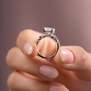 The Mia Set With A 1 Carat Radiant 18K White Gold Lab Diamond