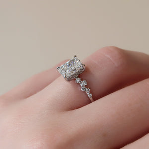 The Mia Set With A 1 Carat Radiant 18K White Gold Lab Diamond
