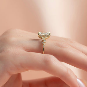 The Mia Set With A 1 Carat Radiant 18K Yellow Gold Lab Diamond