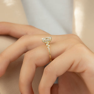 The Mia Set With A 1 Carat Radiant 18K Yellow Gold Lab Diamond