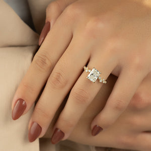The Mia Set With A 1 Carat Radiant 18K Yellow Gold Lab Diamond