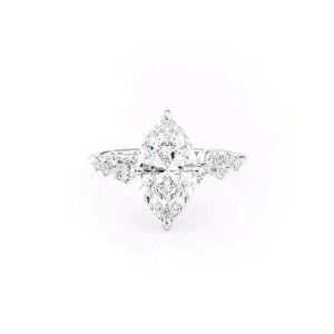 The Mia Set With A 2 Carat Marquise 14K White Gold Lab Diamond