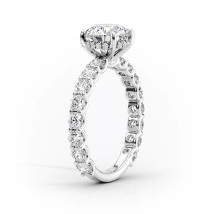 The Adelle Set  With A 1 Carat Oval 18K White Gold Moissanite