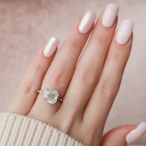 The Penelope Set  With A 2 Carat Cushion 18K White Gold Moissanite