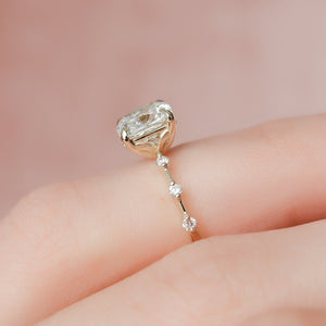 The Penelope Set  With A 2 Carat Cushion 18K Yellow Gold Moissanite