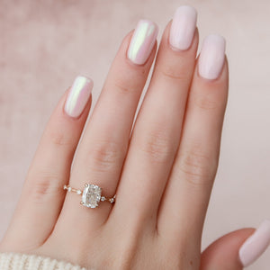 The Penelope Set  With A 2 Carat E. Cushion 14K Rose Gold Moissanite