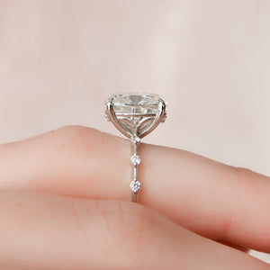 The Penelope Set  With A 1 Carat E. Cushion 14K White Gold Moissanite