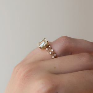 The Penelope Set  With A 1.5 Carat E. Cushion 18K Yellow Gold Moissanite