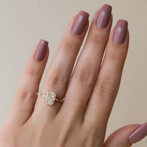 The Penelope Set  With A 2 Carat E. Cushion 18K Yellow Gold Moissanite