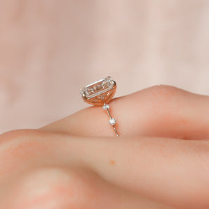 The Penelope Set  With A 3.5 Carat Emerald 14K Rose Gold Moissanite