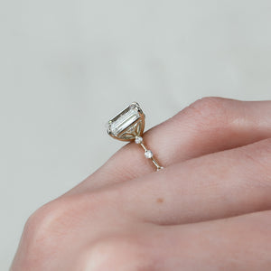 The Penelope Set  With A 1.5 Carat Emerald 18K Yellow Gold Moissanite