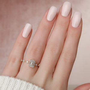 The Penelope Set  With A 3 Carat Emerald 18K Yellow Gold Moissanite