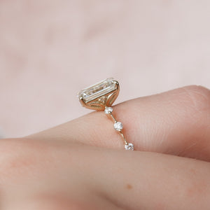 The Penelope Set  With A 3.5 Carat Emerald 18K Yellow Gold Moissanite