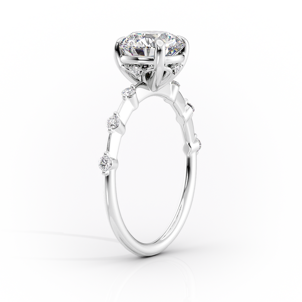The Penelope Set  With A 1 Carat Marquise 14K White Gold Moissanite