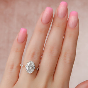 The Penelope Set  With A 1.5 Carat Oval 14K Rose Gold Moissanite