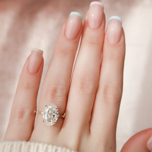 The Penelope Set  With A 4 Carat Oval 14K Rose Gold Moissanite