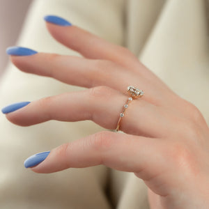 The Penelope Set  With A 1 Carat Oval 14K Rose Gold Moissanite