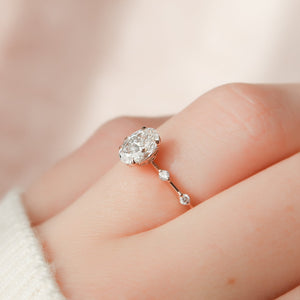 The Penelope Set  With A 3.5 Carat Oval 14K Rose Gold Moissanite