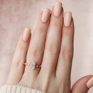 The Penelope Set  With A 2.5 Carat Oval 14K Rose Gold Moissanite