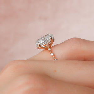 The Penelope Set  With A 2.5 Carat Oval 14K Rose Gold Moissanite