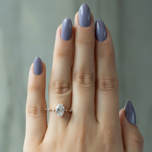 The Penelope Set  With A 1.5 Carat Oval 18K Rose Gold Moissanite