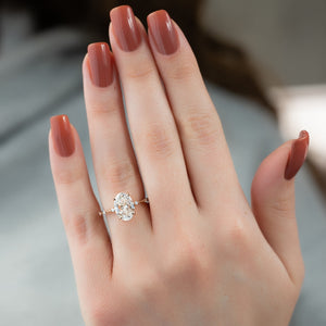 The Penelope Set  With A 1 Carat Oval 14K Rose Gold Moissanite