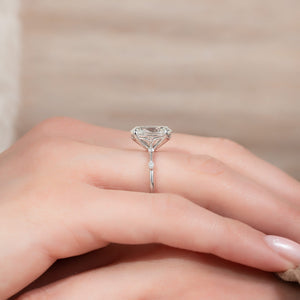 The Penelope Set  With A 4.5 Carat Oval 14K White Gold Moissanite