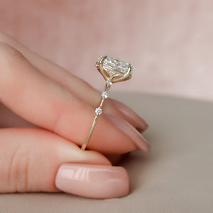 The Penelope Set  With A 5 Carat Oval 18K Yellow Gold Moissanite