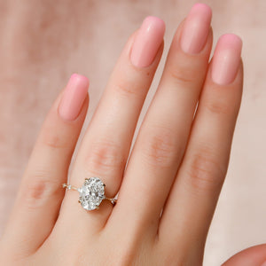 The Penelope Set  With A 5 Carat Oval 18K Yellow Gold Moissanite