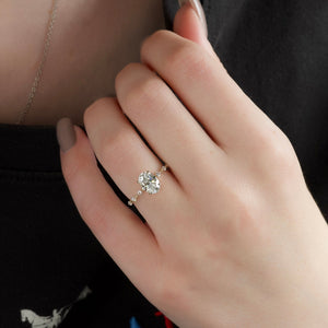 The Penelope Set  With A 2.5 Carat Oval 18K Yellow Gold Moissanite