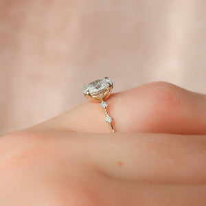 The Penelope Set  With A 1 Carat Oval 18K Yellow Gold Moissanite