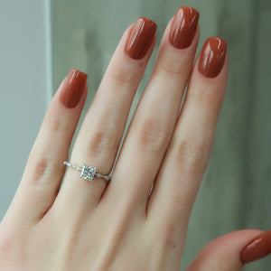The Penelope Set  With A 2.5 Carat Princess 14K White Gold Moissanite