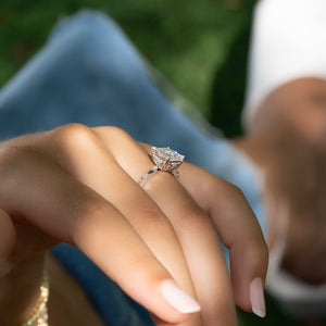 The Penelope Set  With A 2.5 Carat Princess 14K White Gold Moissanite