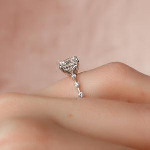 The Penelope Set  With A 2 Carat Princess 18K White Gold Moissanite