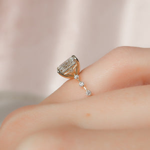 The Penelope Set  With A 2.5 Carat Princess 18K Yellow Gold Moissanite