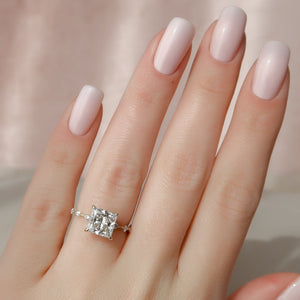 The Penelope Set  With A 1 Carat Princess 18K Yellow Gold Moissanite