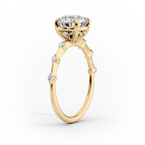 The Penelope Set  With A 4 Carat Pear 18K Yellow Gold Moissanite