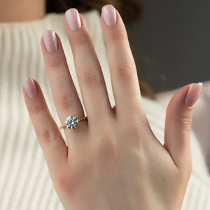 The Penelope Set  With A 3.5 Carat Round 14K Rose Gold Moissanite