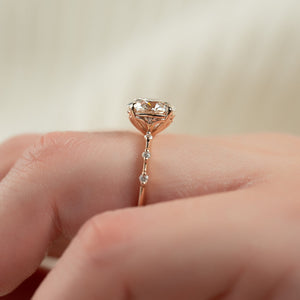 The Penelope Set  With A 3.5 Carat Round 14K Rose Gold Moissanite