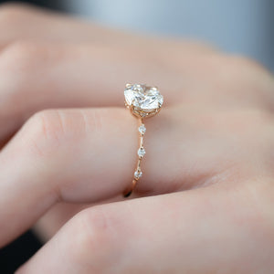 The Penelope Set  With A 2.5 Carat Round 14K Rose Gold Moissanite