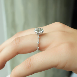The Penelope Set  With A 4.5 Carat Round 18K White Gold Moissanite