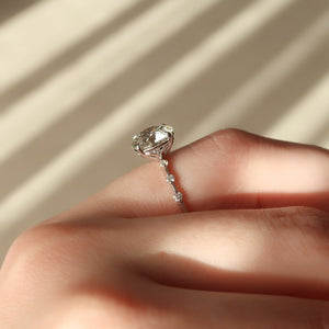 The Penelope Set  With A 2 Carat Round 14K White Gold Moissanite