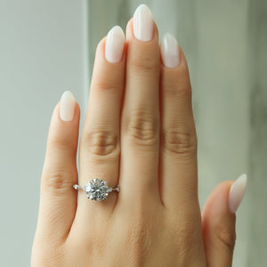 The Penelope Set  With A 2 Carat Round 14K White Gold Moissanite