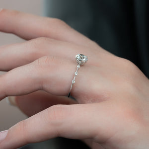 The Penelope Set  With A 1.5 Carat Round 14K White Gold Moissanite