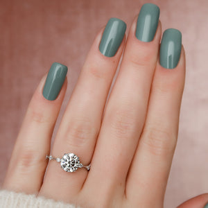 The Penelope Set  With A 1 Carat Round 14K White Gold Moissanite